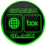 flat black and green iconpack android application logo